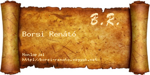 Borsi Renátó névjegykártya